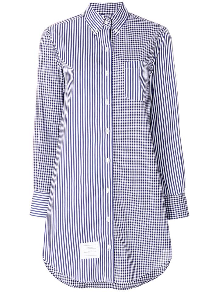 Thom Browne Longline Striped Button-down Shirt - Blue