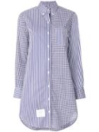 Thom Browne Longline Striped Button-down Shirt - Blue