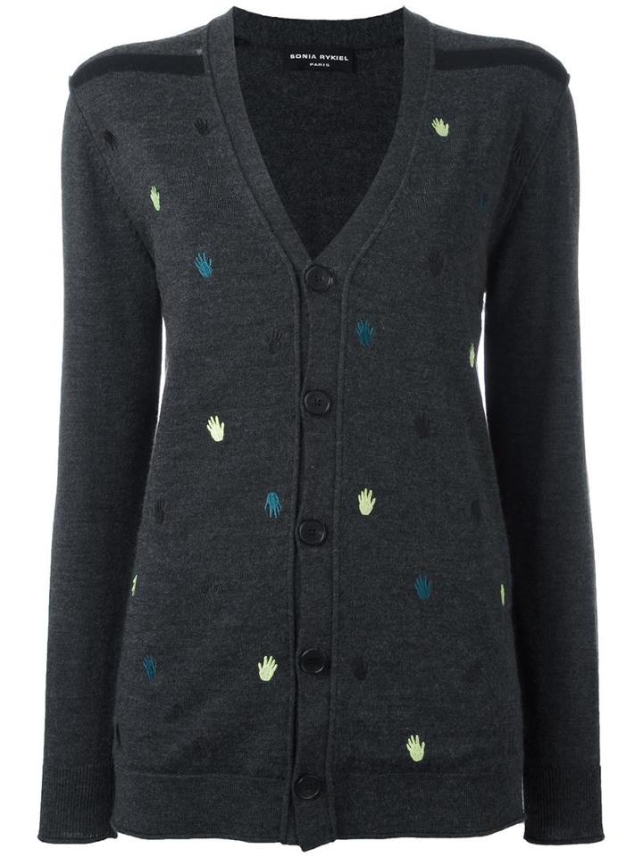Sonia By Sonia Rykiel 'hand Boyfriend' Cardigan, Women's, Size: Medium, Grey, Wool/silk/cotton/polyurethane