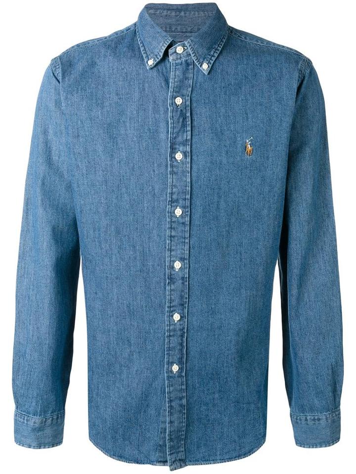 Polo Ralph Lauren Button-down Denim Shirt, Men's, Size: Large, Blue, Cotton
