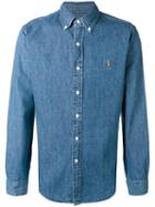 Polo Ralph Lauren Button-down Denim Shirt, Men's, Size: Large, Blue, Cotton