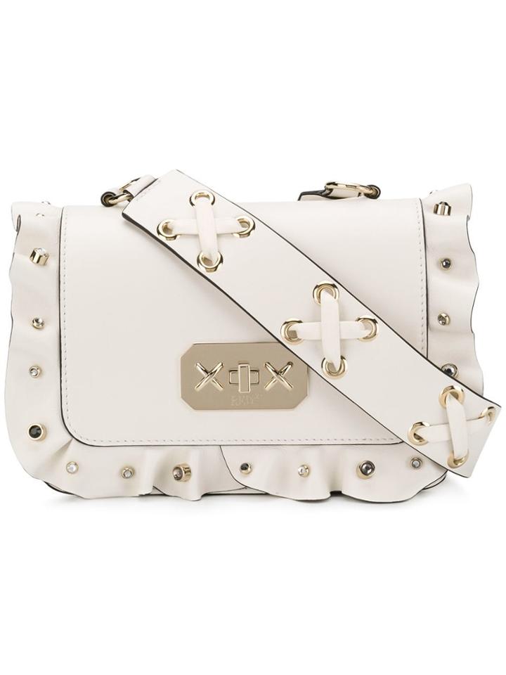 Red Valentino Red(v) Ruffled Shoulder Bag - White