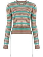 Fendi Striped Fitted Sweater - Green