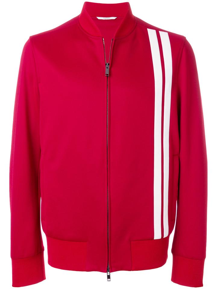 Valentino Striped Bomber Jacket - Red