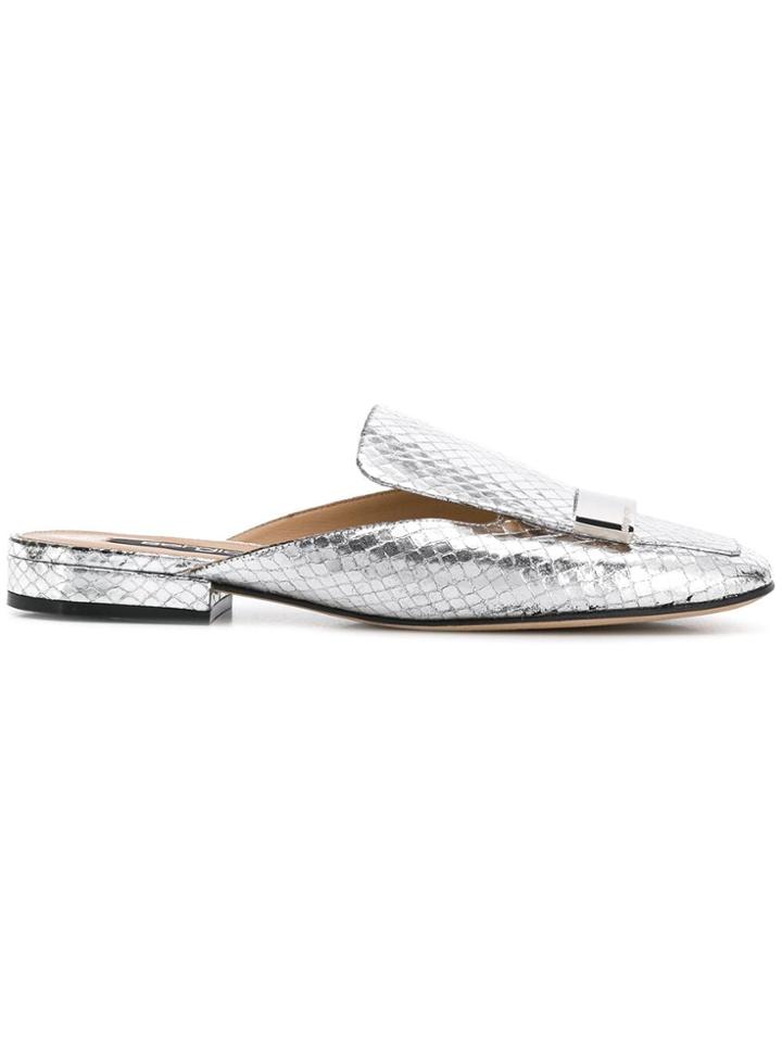 Sergio Rossi Sr1 Square-toe Mules - Silver
