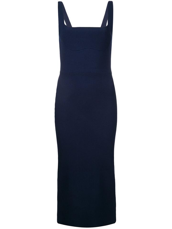 Dion Lee - Ribbed Dress - Women - Nylon/rayon - 8, Blue, Nylon/rayon