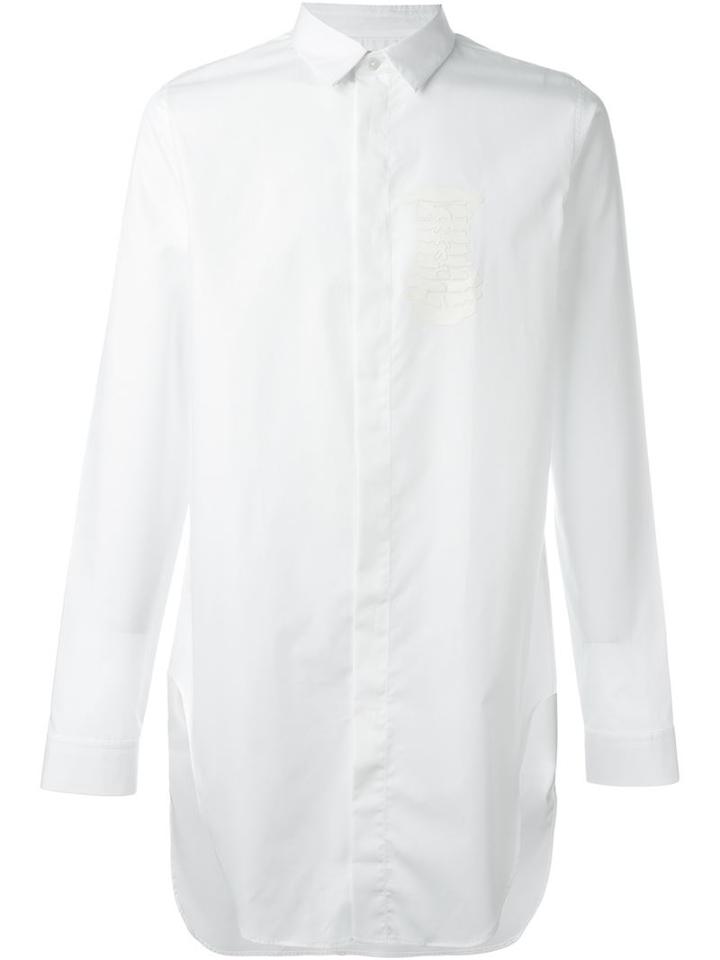 Cy Choi Longline Shirt, Men's, Size: Small, White, Cotton