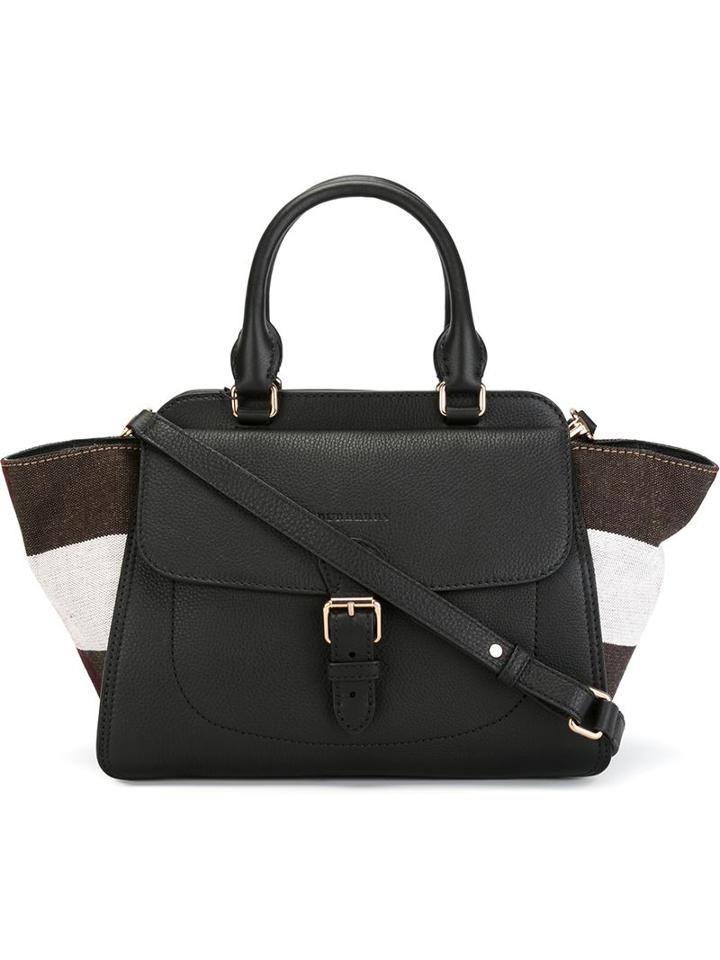 Burberry Check Panel Trapeze Tote