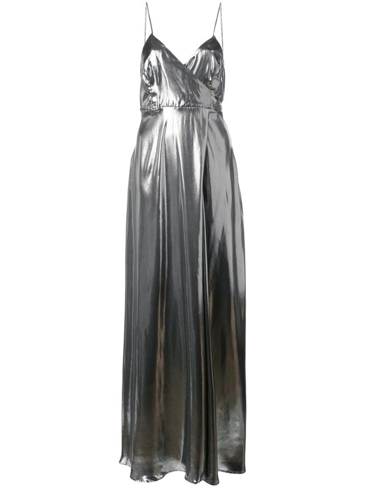 Kamperett Front Slit Evening Dress - Grey
