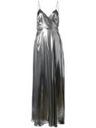 Kamperett Front Slit Evening Dress - Grey