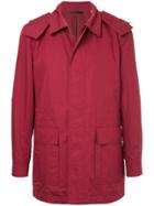 Gieves & Hawkes Zip Up Coat - Red