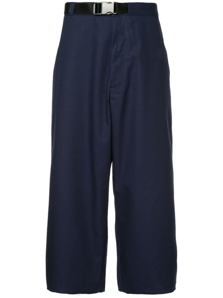 Facetasm Wide Leg Cropped Trousers - Blue