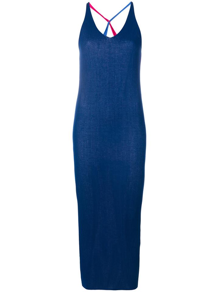 Dvf Diane Von Furstenberg Two Tone V-neck Dress - Blue