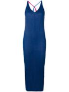 Dvf Diane Von Furstenberg Two Tone V-neck Dress - Blue