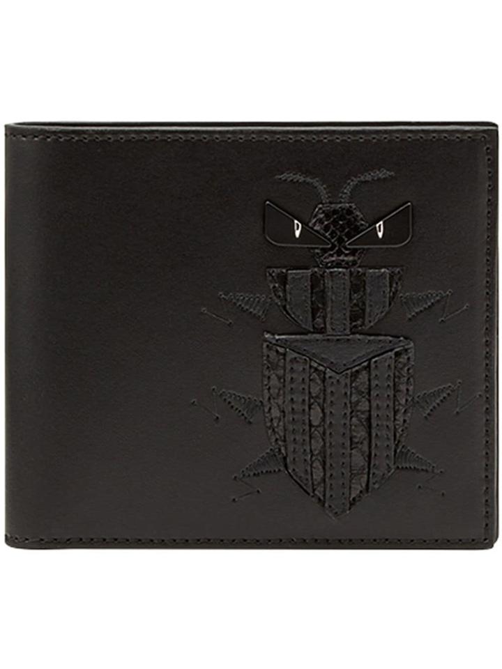 Fendi Embroidered Logo Wallet - Black