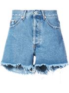 Off-white Distressed Detail Shorts - Blue