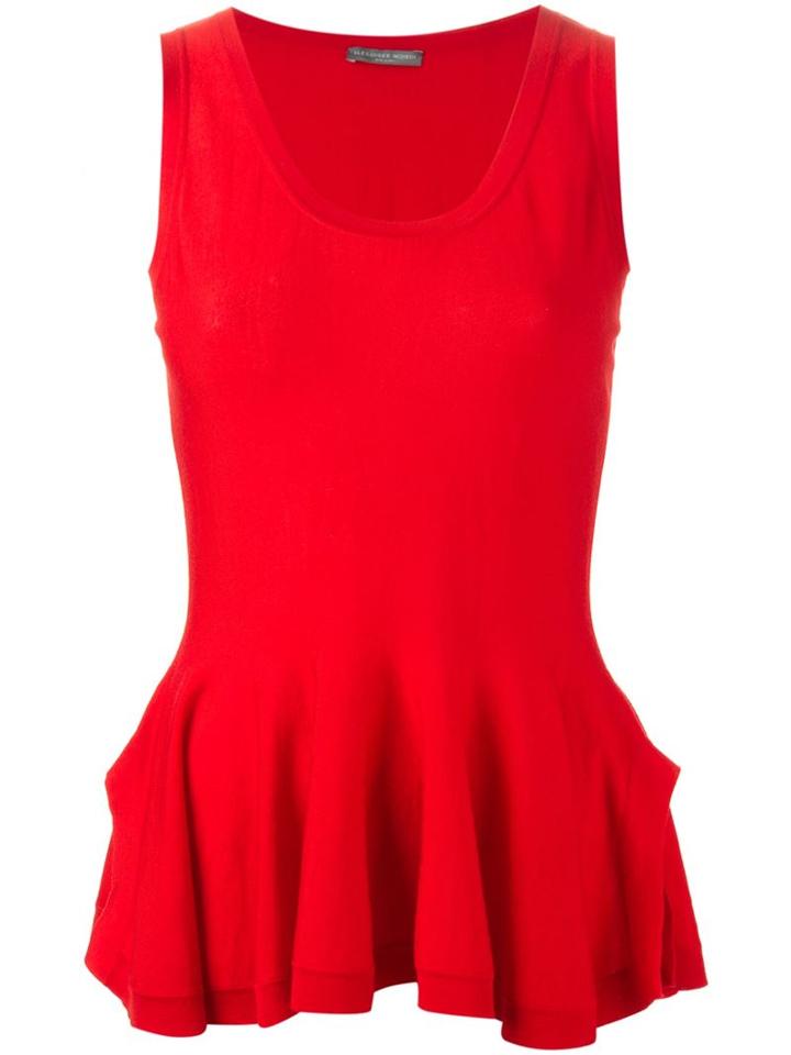 Alexander Mcqueen Peplum Knit Tank Top