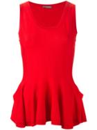 Alexander Mcqueen Peplum Knit Tank Top