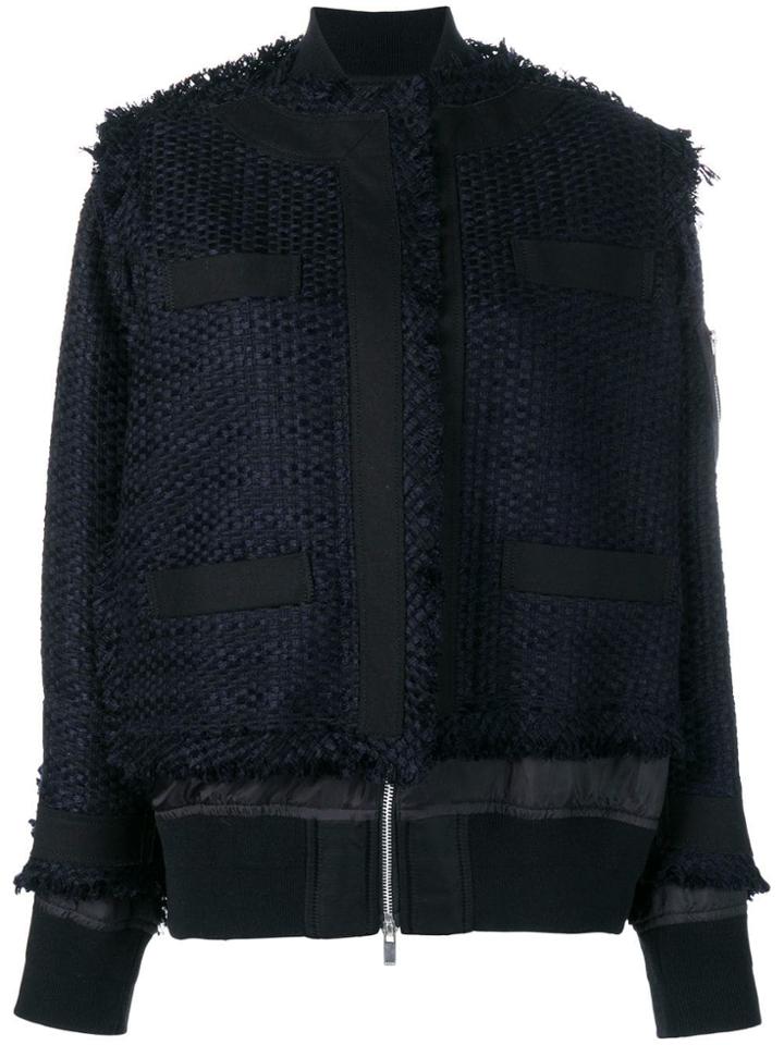 Sacai Tweed Bomber Jacket - Blue