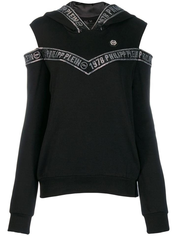 Philipp Plein Cold Shoulder Hoodie - Black