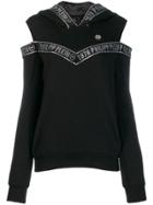 Philipp Plein Cold Shoulder Hoodie - Black