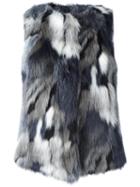 Armani Jeans Faux Fur Gilet, Women's, Size: 38, Grey, Acrylic/polyester