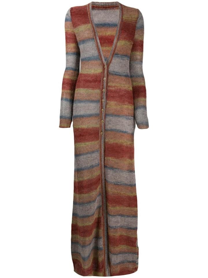 Jacquemus Striped Long Cardigan - Red
