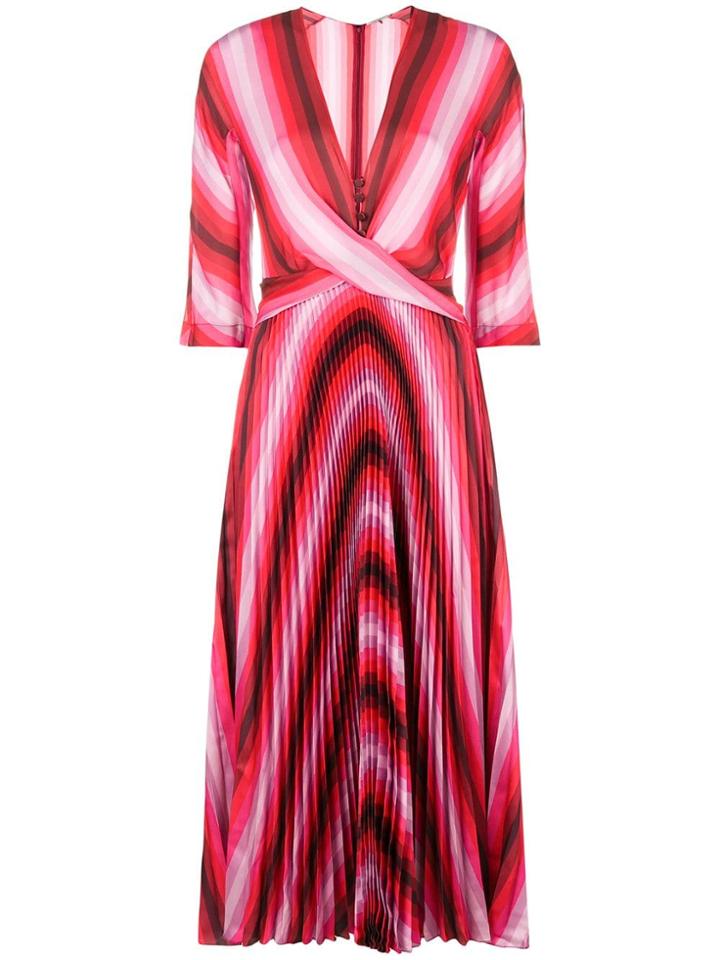 Marco De Vincenzo Striped Pleated Dress - Pink