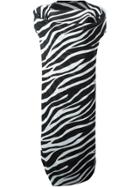 Junya Watanabe Comme Des Garçons Draped Zebra Print Dress - Black