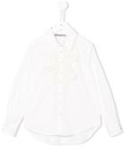 Ermanno Scervino Junior Ruffled Lace Placket Shirt, Girl's, Size: 10 Yrs, White