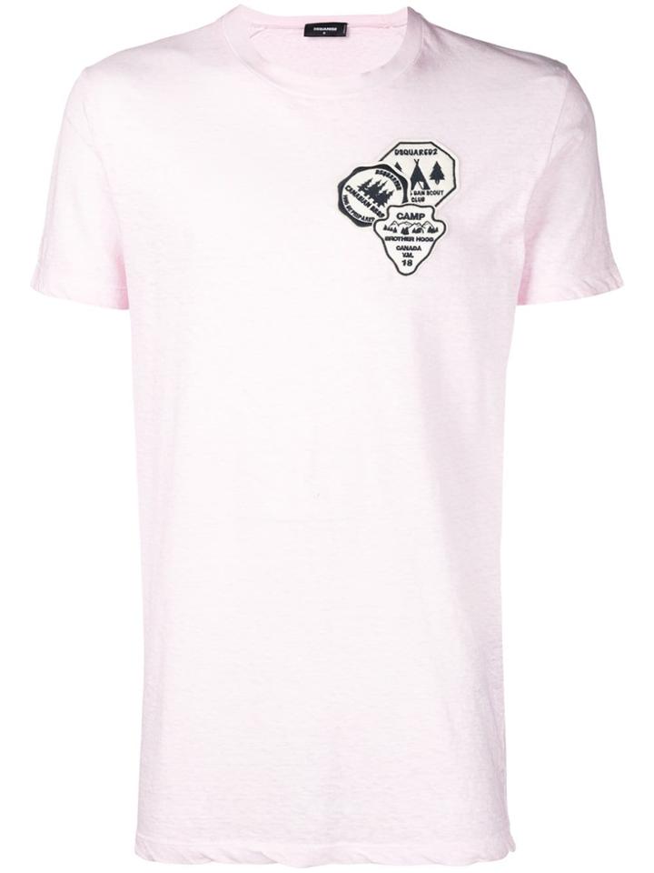 Dsquared2 Badge Embroidered T-shirt - Pink