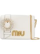Miu Miu Lady Crystal Shoulder Bag - White