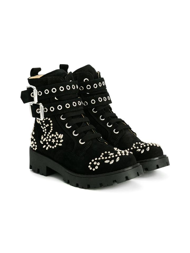 Ermanno Scervino Junior Studded Boots - Black