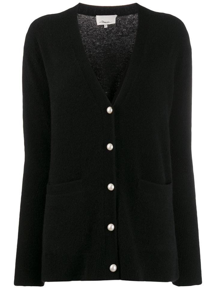 3.1 Phillip Lim Faux-pearl Button Cardigan - Black