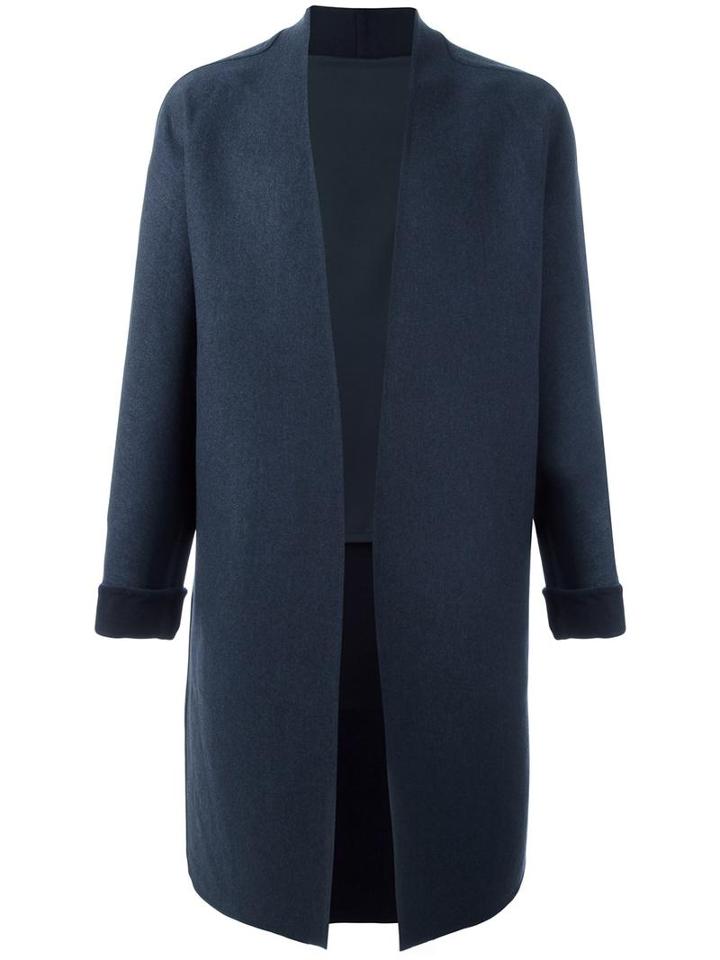System Homme Single Breasted Coat, Men's, Size: Small, Blue, Wool/polyurethane/nylon
