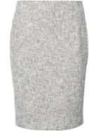 Akris Punto Patterned Pencil Skirt, Women's, Size: 12, Red, Cotton