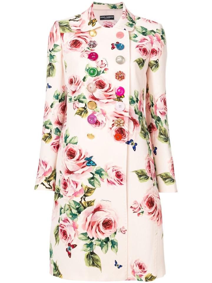 Dolce & Gabbana Floral Coat - Pink