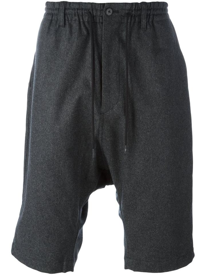 Y-3 Drop-crotch Shorts, Men's, Size: Small, Grey, Nylon/wool/other Fibers