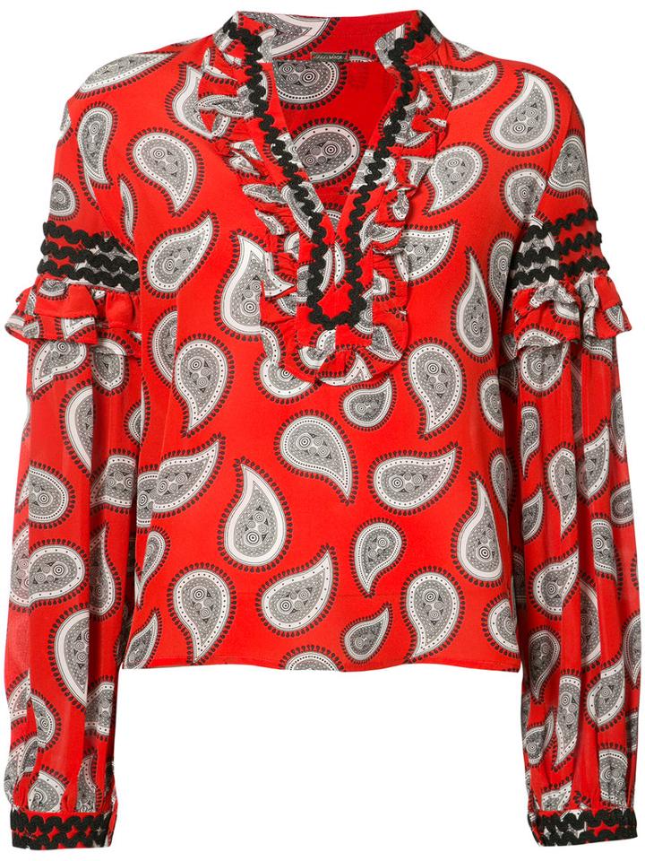 Dodo Bar Or - Long Sleeve Paisley Blouse - Women - Silk - 44, Red, Silk