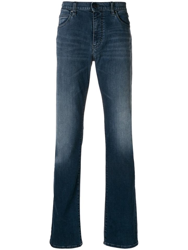 Emporio Armani Stretch Mid-rise Straight Leg Jeans - Blue