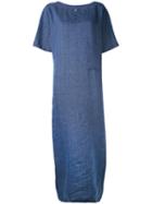 Eleventy - Shift Maxi Dress - Women - Linen/flax - 38, Blue, Linen/flax