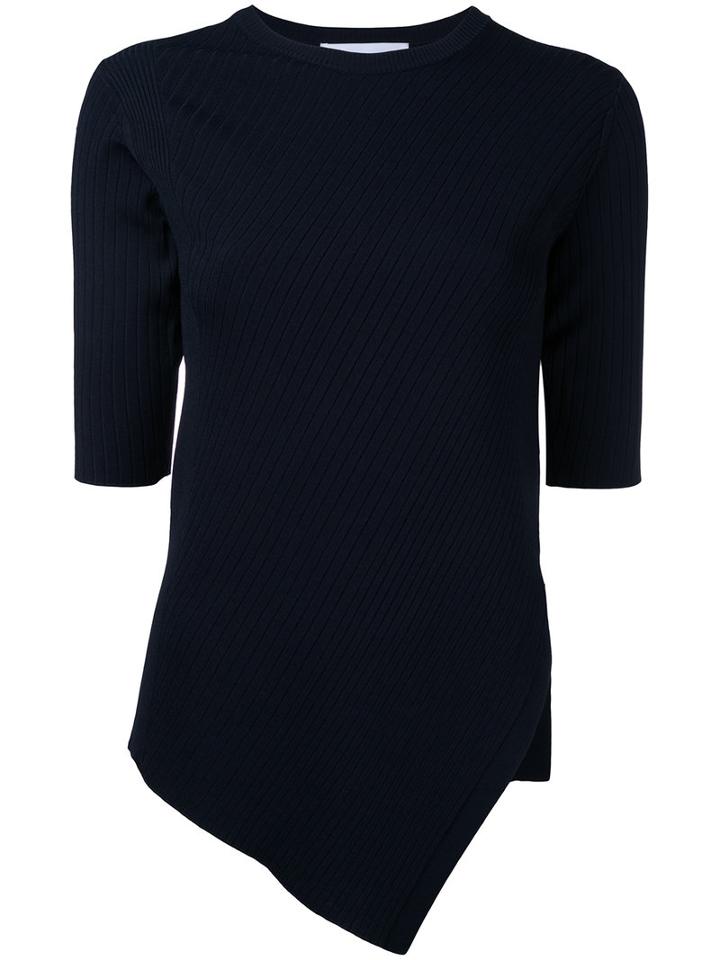 Le Ciel Bleu - Multh Rib Knit Top - Women - Nylon/rayon - 36, Blue, Nylon/rayon