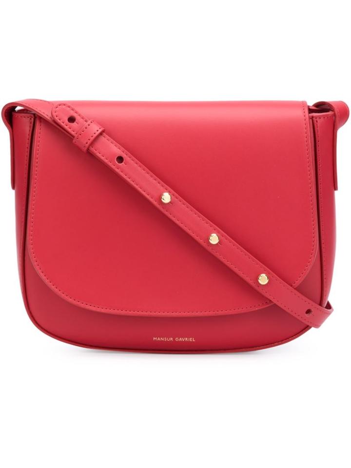 Mansur Gavriel Saddle Cross Body Bag, Women's, Red, Canvas/calf Leather
