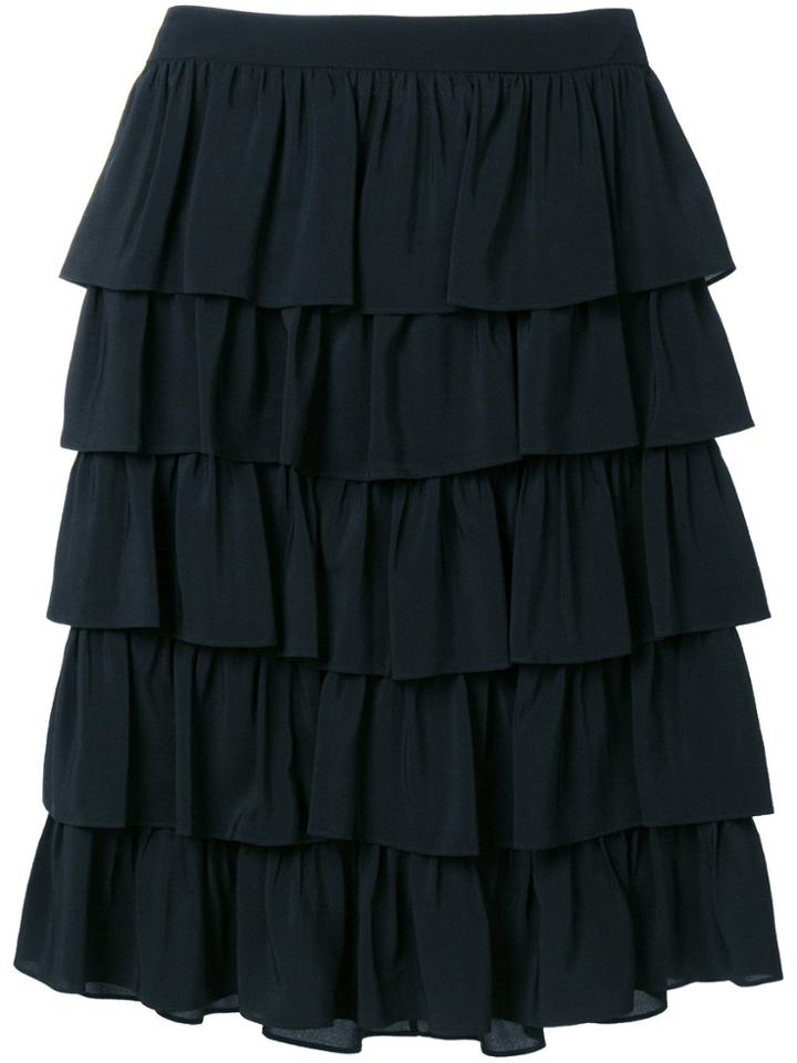 Stella Mccartney Ruffle Midi Skirt - Black