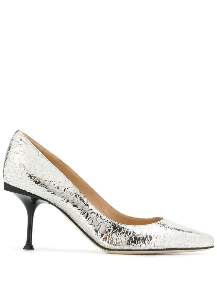 Sergio Rossi Metallic Pointed Pumps - Silver