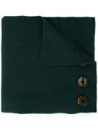 0711 Button Embellished Knitted Scarf - Green