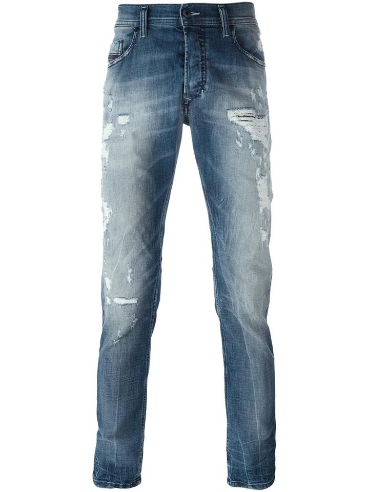 Diesel Slim-fit Jeans, Men's, Size: 34/32, Blue, Cotton/spandex/elastane