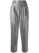 Pt01 Metallic Cropped Trouser - Grey