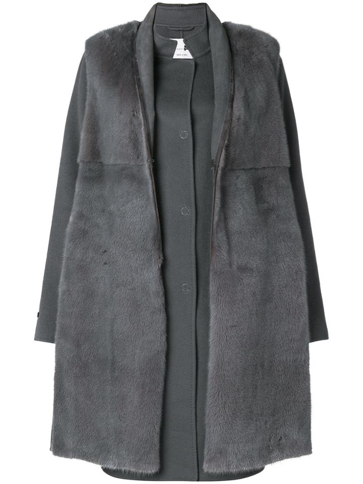 Manzoni 24 Mink Fur Fitted Coat - Grey