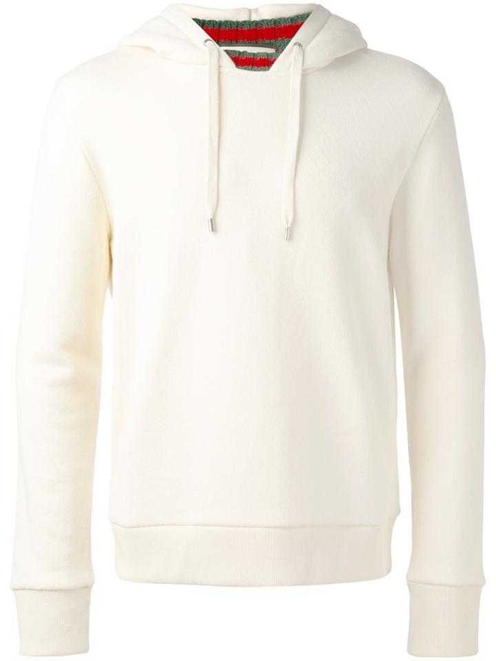 Gucci - Hoodie With Web Detail - Men - Cotton - M, Nude/neutrals, Cotton